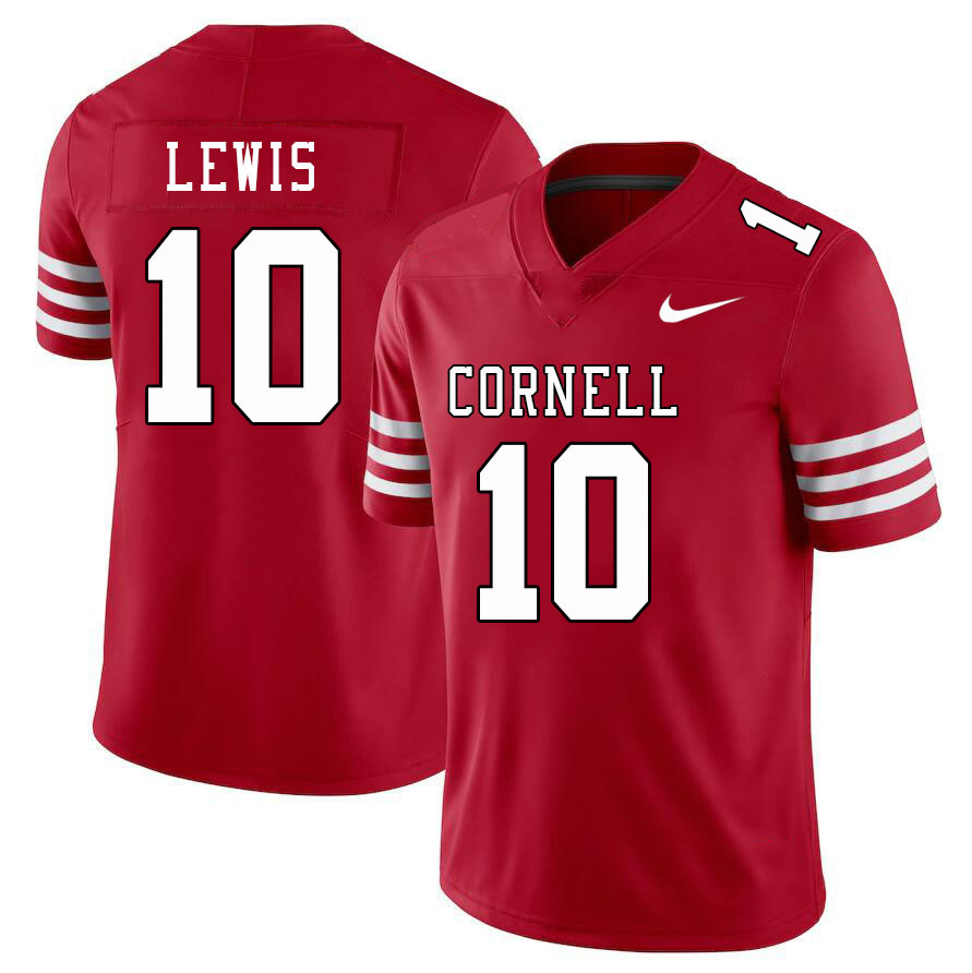 Men-Youth #10 Jeremiah Lewis Cornell Big Red 2023 College Football Jerseys Stitched Sale-Red